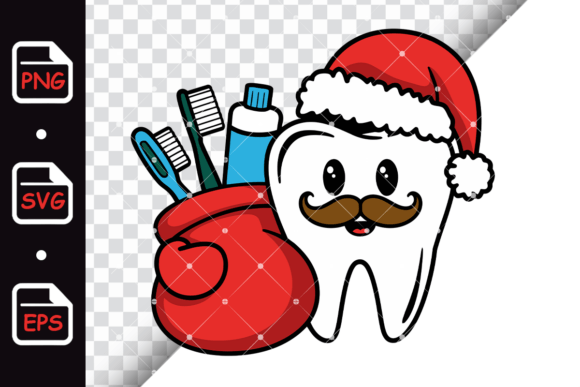 A Christmas Tooth Cartoon for Festive Brand Graphics