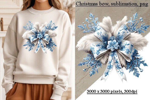 A Designer's Look at the Blue Christmas Bow for Embroidery
