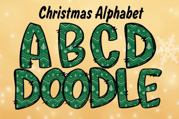 A Doodle Christmas Alphabet for Brand Graphics & Illustrations