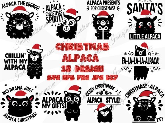 A Graphic Review of the Funny Christmas Alpaca Illustrations Bundle