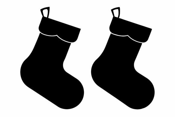 A Practical Look at Christmas Stockings Vector Silhouette Bl
