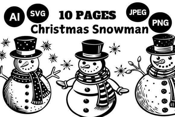 A Snowman SVG Bundle for Festive Graphics & Illustrations