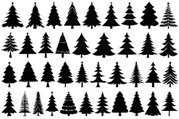 Brand Designer Review: Christmas Tree Silhouette Vector Graphics