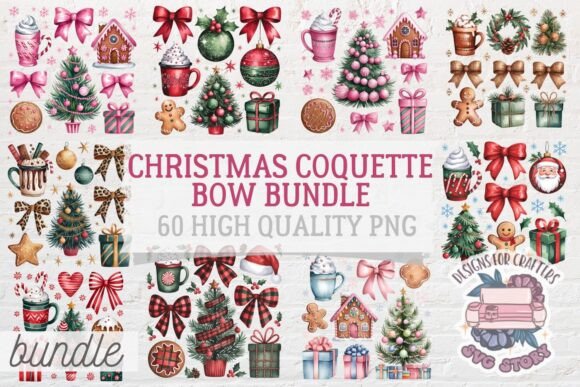 Christmas Coquette Bow Bundle: A Festive Embroidery Delight