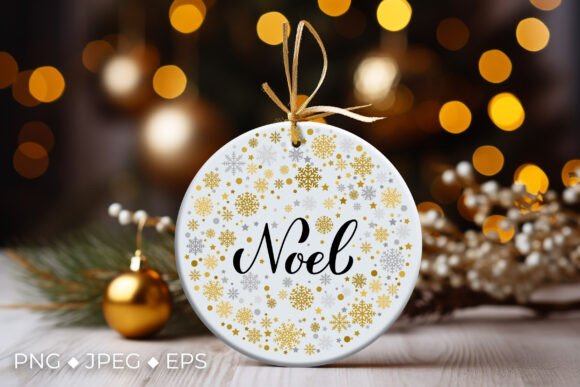 Christmas Round Noel Graphics for Editorial Design