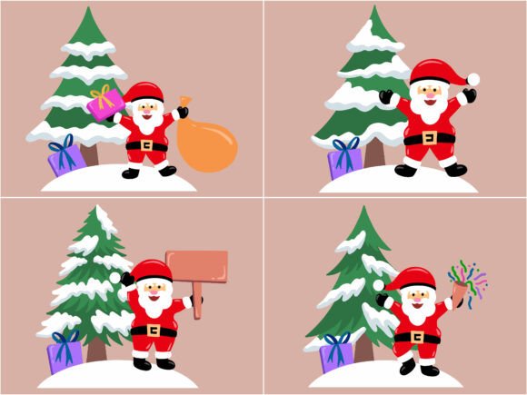 Christmas Tree Santa Claus Background: A Versatile Graphic