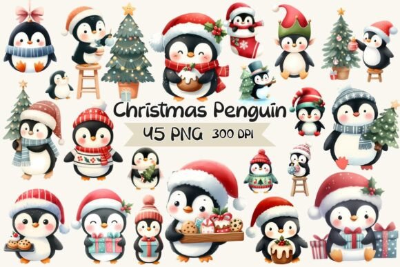 Cute Christmas Penguin Clipart: A Must-Have for Festive Graphics