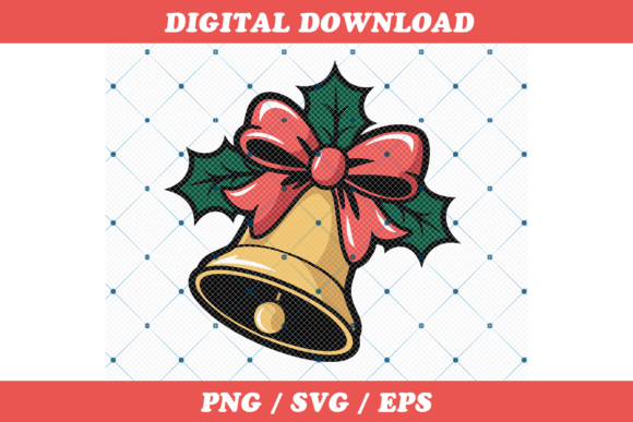 Festive Christmas Bell Illustration: A Versatile Graphic Design