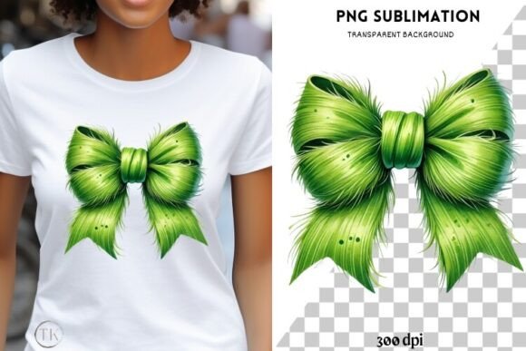 Green Coquette Christmas Bow PNG: A Festive Design Asset